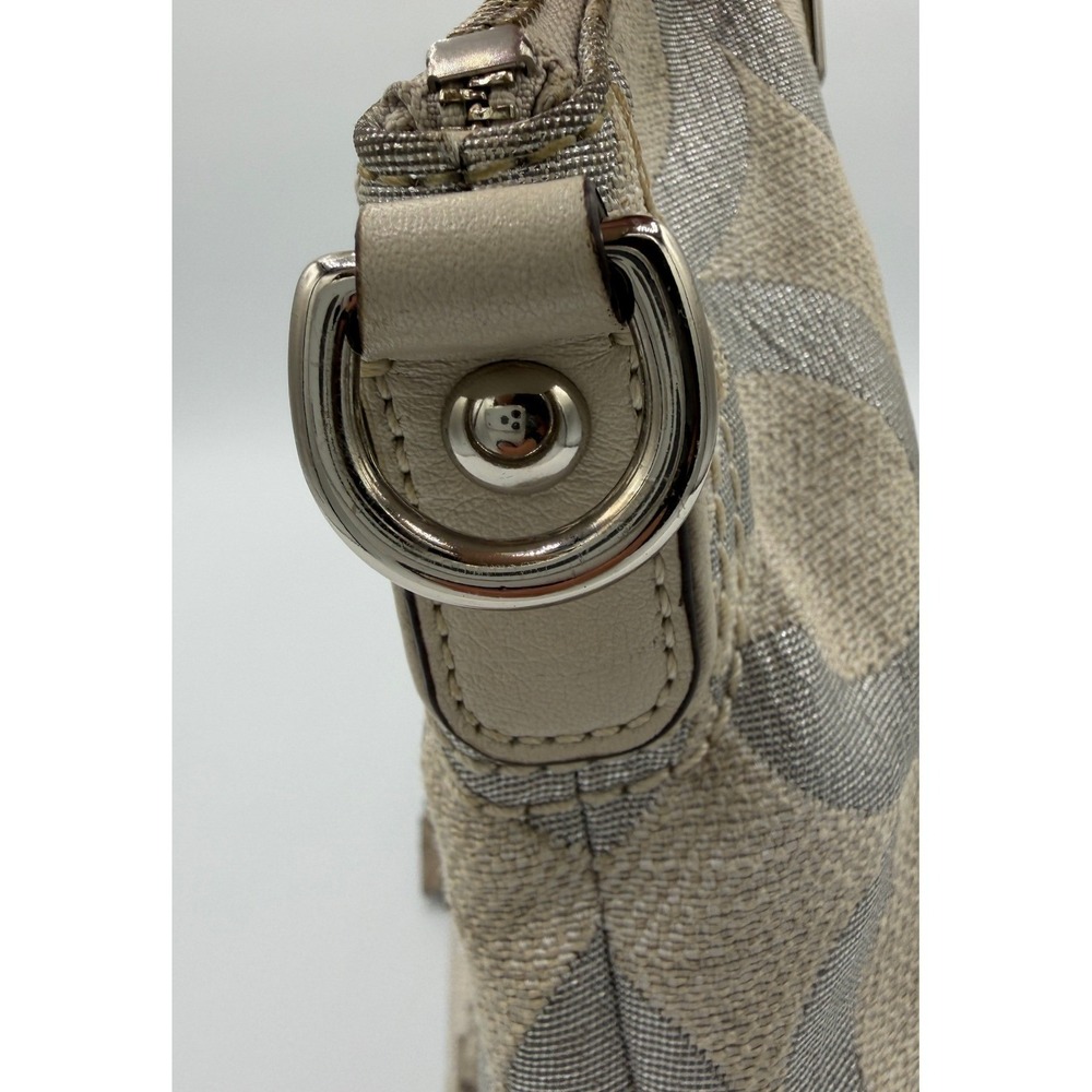 Coach Shoulder Bag Womens Large Silver Good Limited Edition Floral Jacquard - Picture 8 of 16